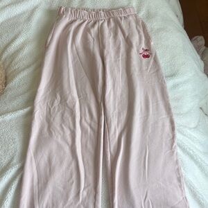 Hollister Pink Sweatpants with Cherry Embroidery